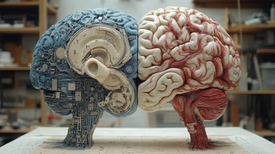 Mechanical and Organic Brain Illustration