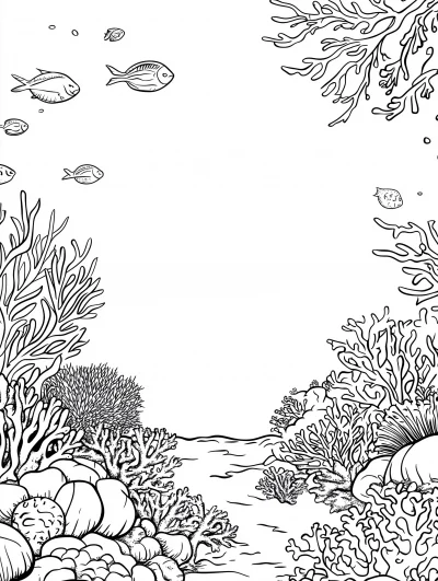 Coral Reef Coloring Page