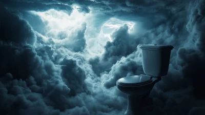 Fantasy Toilet and Storm Clouds