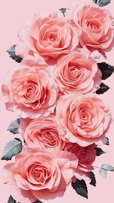 Pink Roses Vector Illustration