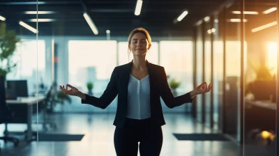 Businesswoman Yoga Pause