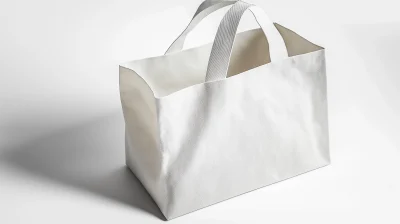 White Square Bag in Raw Cotton Fabric