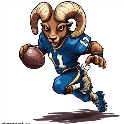 Rock Mascot Playing Football