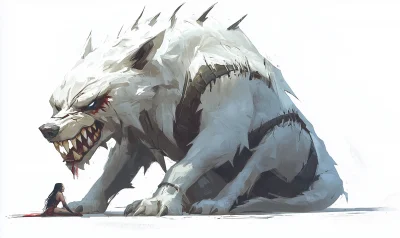 Massive Wolf Monster Illustration