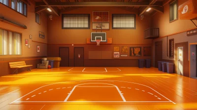 Cartoonish Indoor Basketball Court