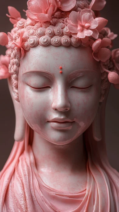 Pink Buddha with High Tech Equipment