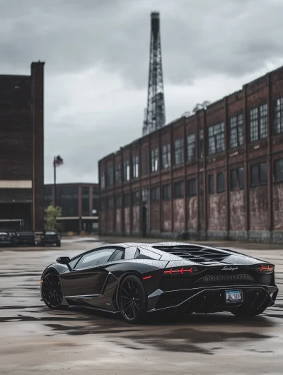 Black Lamborghini Aventador