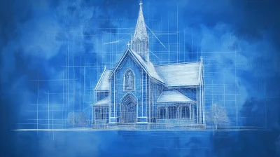 Architectural Blueprint Church Theme