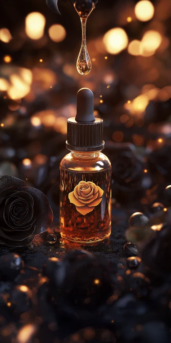 Essential Oil and Black Roses