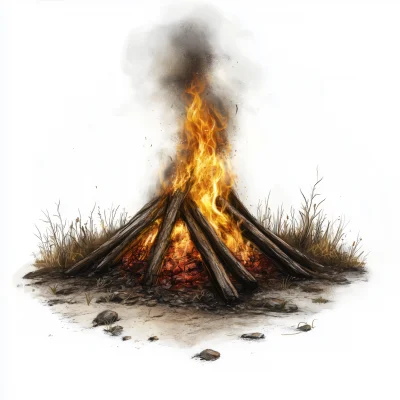 Biblical Bonfire Illustration