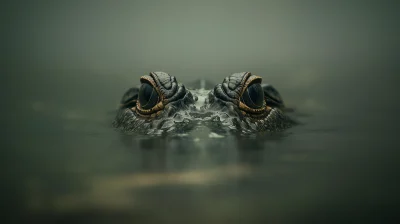 Stealthy Crocodile in Murky Water