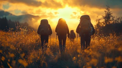 Hiking on Mountain Trail