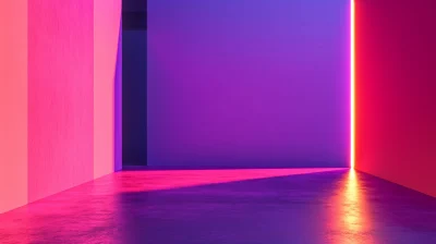 Vibrant Neon Square Room