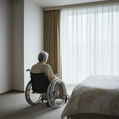 Elegant Senior Asian Person in Wheelchair