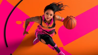 Hyper Realistic WNBA Player Dribbling