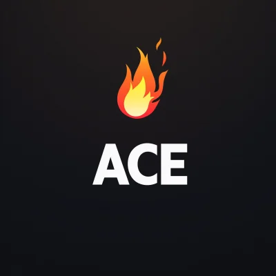 ACE logo with flame