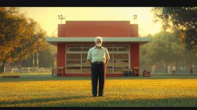 Elderly Indian Man in Front of Modern Bakery