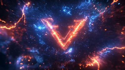 Versus Logo on Holographic Background