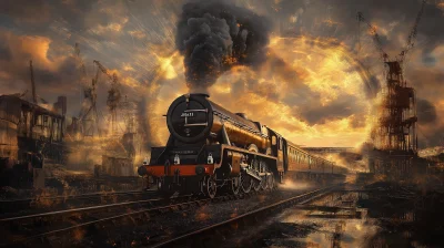 Ethereal Steam Locomotive Landscape