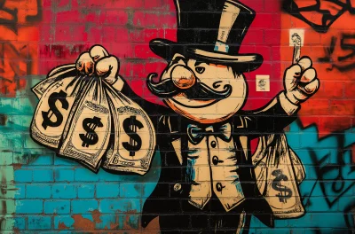 Monopoly Man Graffiti Art