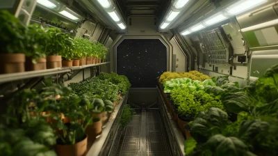 Hydroponic Plants in Space Station