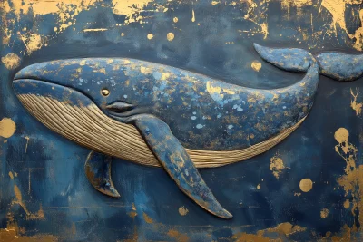 Whale in Blue and Gold