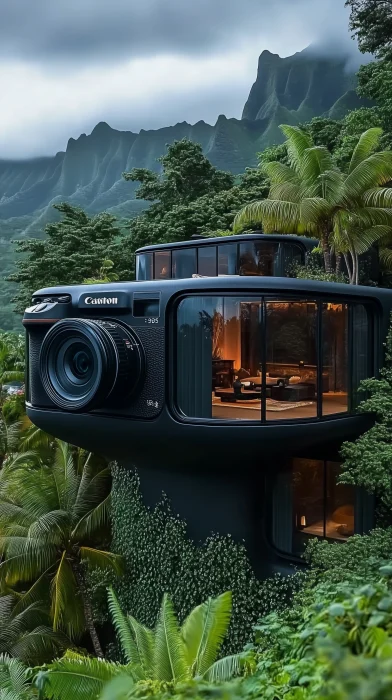 Stylish Black Camera Villa in Hawaii