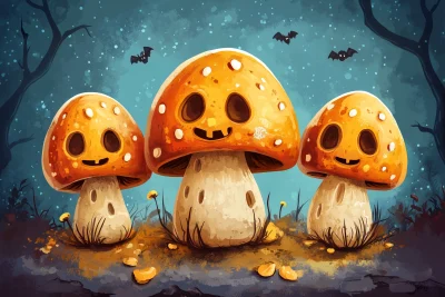 Halloween Mushroom Festive Illustration