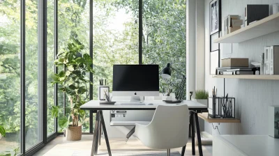 Modern Home Office Setup with Natural Lighting