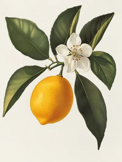 Italian Lemon Botanic Illustration