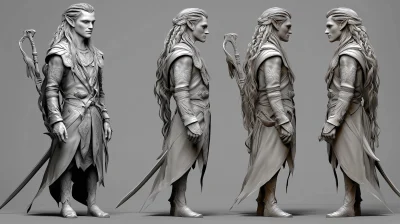 Realistic Digital Male Elf Character Design