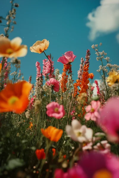 Vivid Flowers in Martin Parr Style Photo