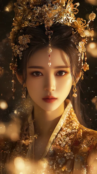 Qin Dynasty Beauty in Traditional Attire