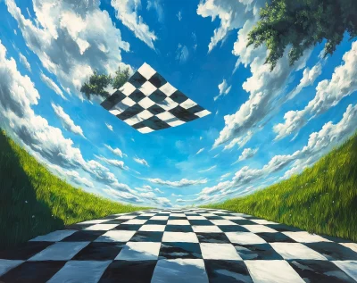 Surreal Chessboard Painting