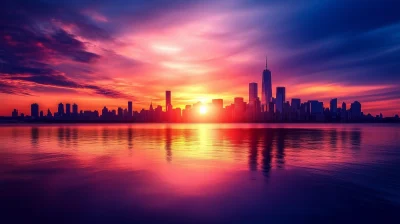 City Skyline Sunset