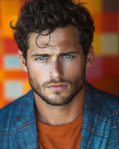 Half face shot of young man with natural makeup look