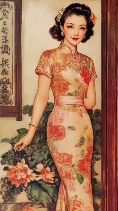 1930s Shanghai Calendar Girl Poster Art