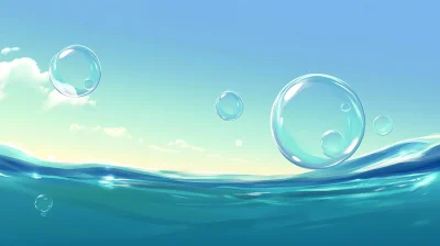 Bubble Group on Water Surface