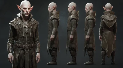 Realistic Digital 3D Male Elf Character Design