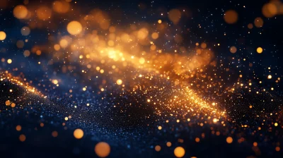 Golden Stars 3D Abstract Background