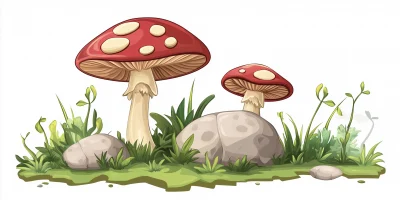 Merry Mushroom in the Beautiful Forest