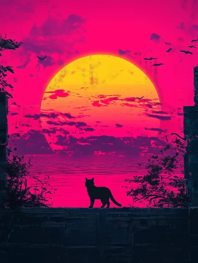 Synthwave Cat