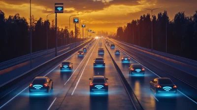 Futuristic Highway at Dusk