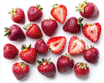 Fresh Strawberries on White Background