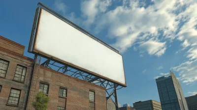 Blank Billboard on Industrial Building