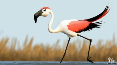 Greater Flamingo Bird Character Design