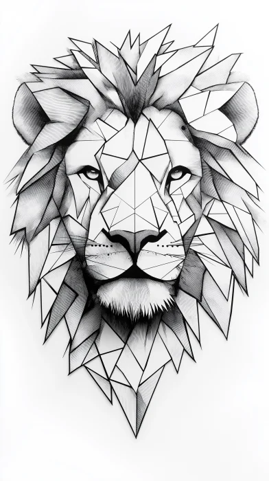 Geometric Lion Portrait