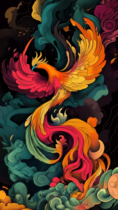 Colorful Phoenix Rebirth