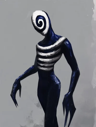 Grey Painted Spiral Design Sketch