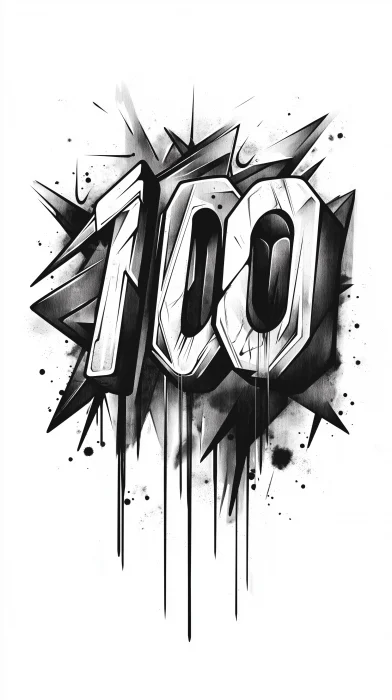 Number 100 Drawing